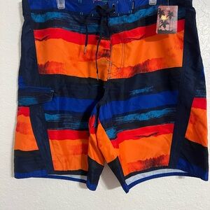 New Joe Boxer Men's Size 38  Multicolor Swim beach Trunks Shorts #513